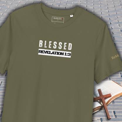 Remnant 'Revelation' Series Blessed - Unisex organic ribbed neck t-shirt